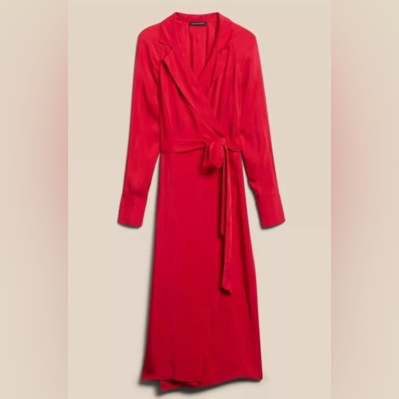 Banana Republic Red Sunset Blazer Wrap Dress - Picture 3 of 3